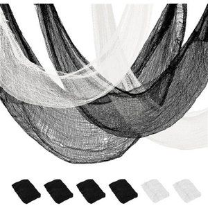 Halloween Creepy Cloth 6Pcs 30×72 "Halloween Black Creepy Cloth (4Black + 2White